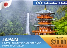 Japan 7 Days Unlimited Data Sim Card 800MB High Speed
