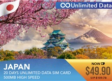 Japan 20 Days Unlimited Data Sim Card 500MB High Speed