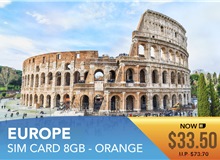 Europe Sim Card 8GB - Orange