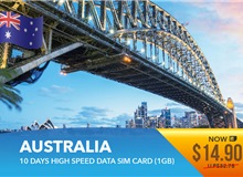 Australia 10 Days High Speed Data Sim Card 1GB