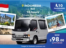 (Indonesia) Bali 10 Hours Private Car Charter - 12 Seater