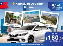 Taiwan - Kaohsiung 8 Hours Private Car Charter Non Peak (5 Seater)