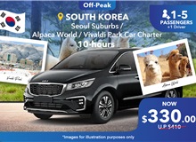South Korea Seoul Suburb / Alpaca World / Vivaldi Park Private Car Charter 10 Hours, Group Of 1-5
